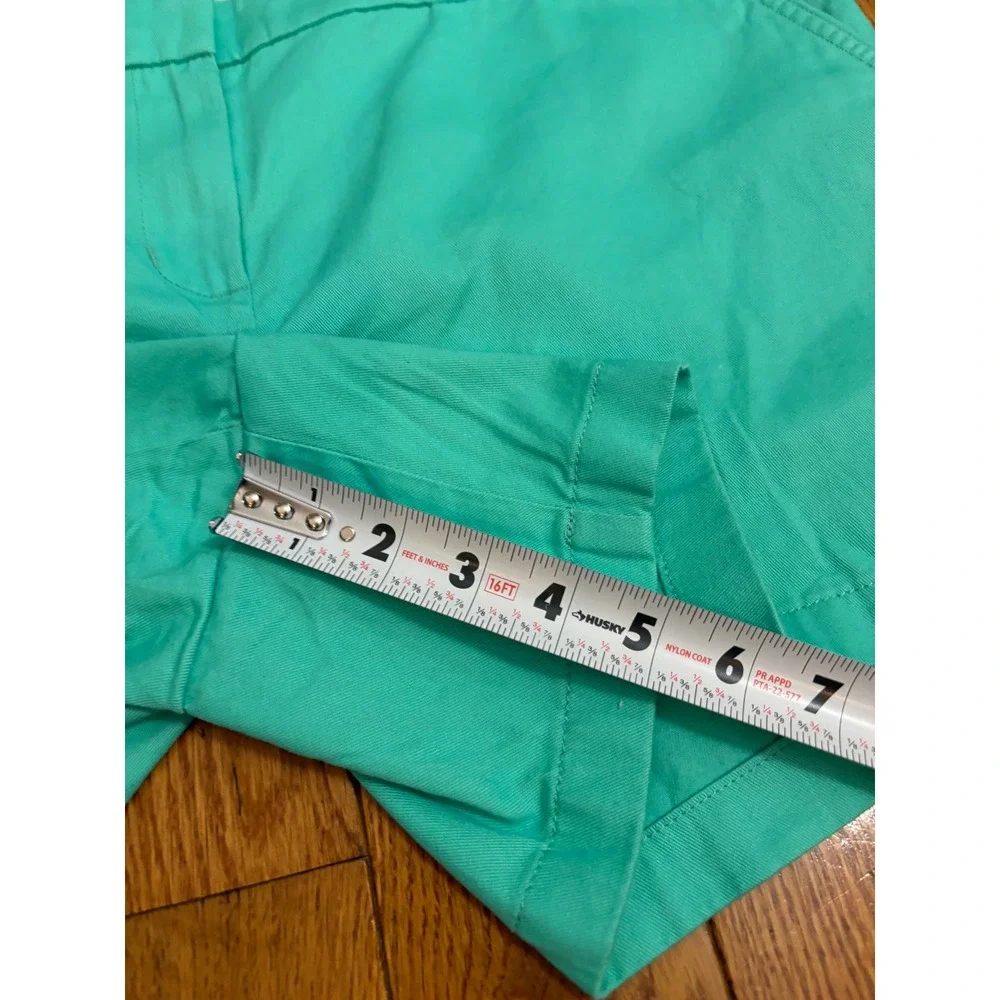 NWOT J.Crew Womens Turquoise Aqua Blue Chino Shorts sz 18 Solid Cotton Mid Rise